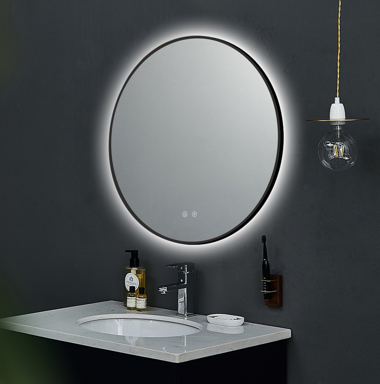 Zrcadlo LED Ares Black