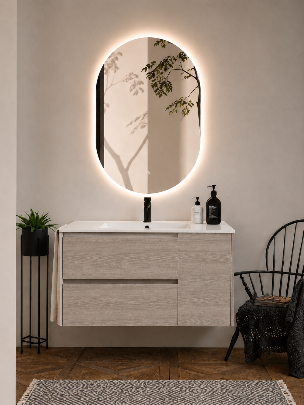 Koupelnový nábytek ITACA s umyvadlem · Dub Smoky