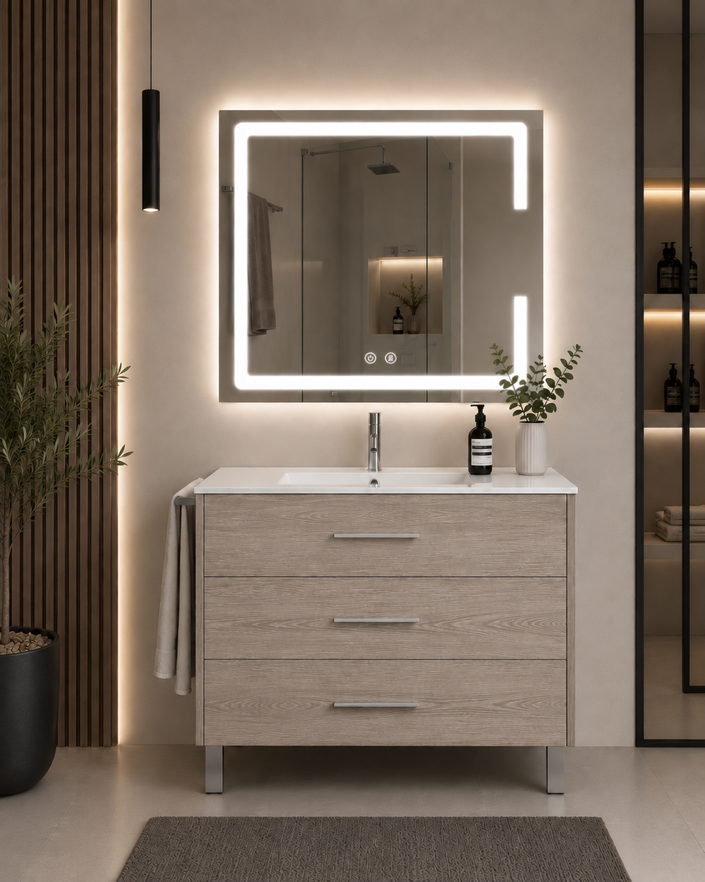 Koupelnový nábytek RIBERA s umyvadlem · Dub Smoky
