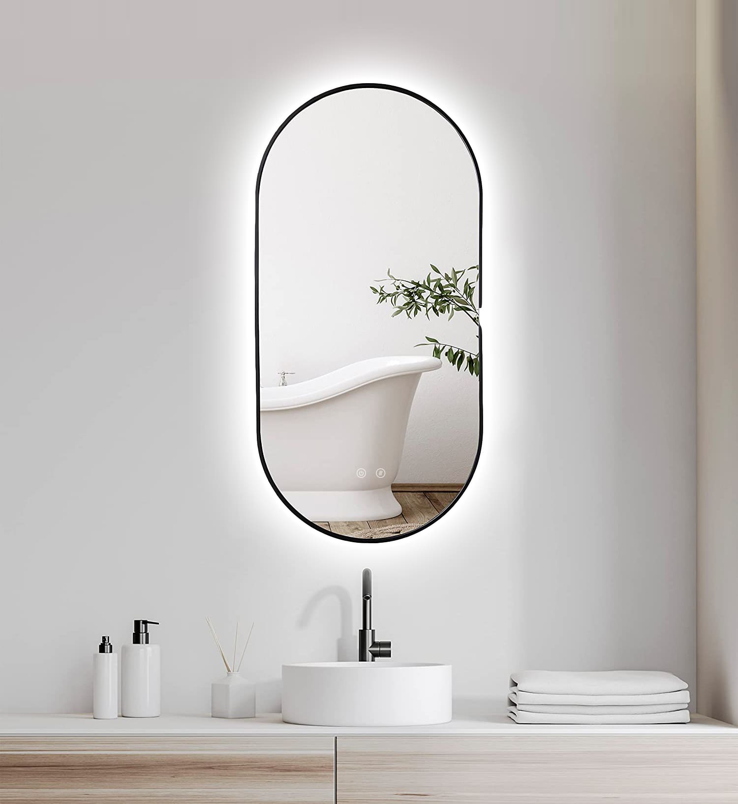 Zrcadlo LED Selene Gold & Black
