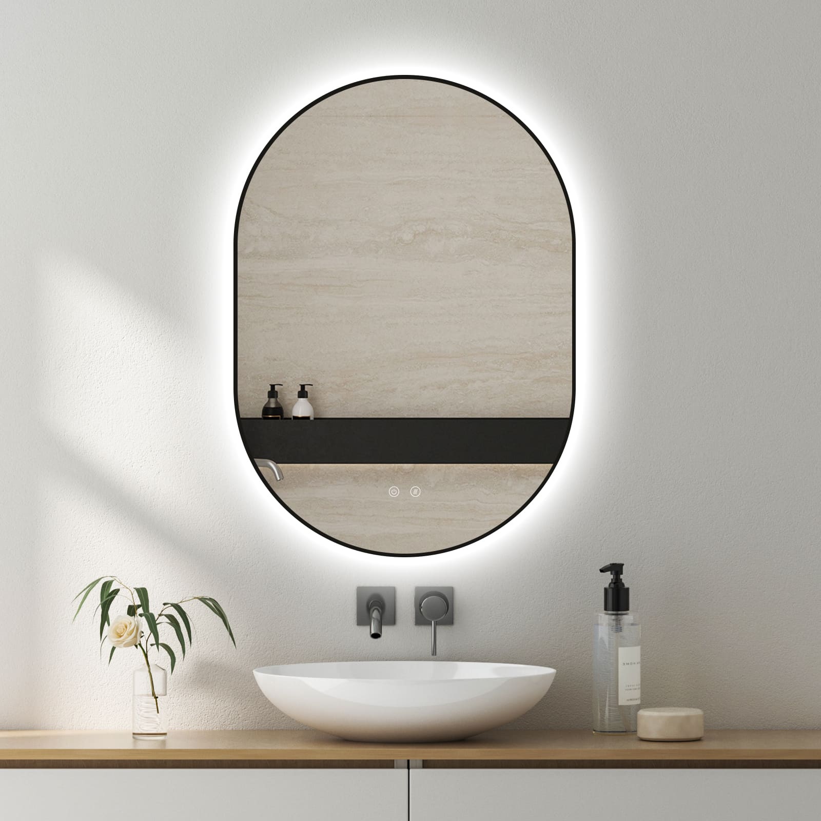 Zrcadlo LED Selene Gold & Black