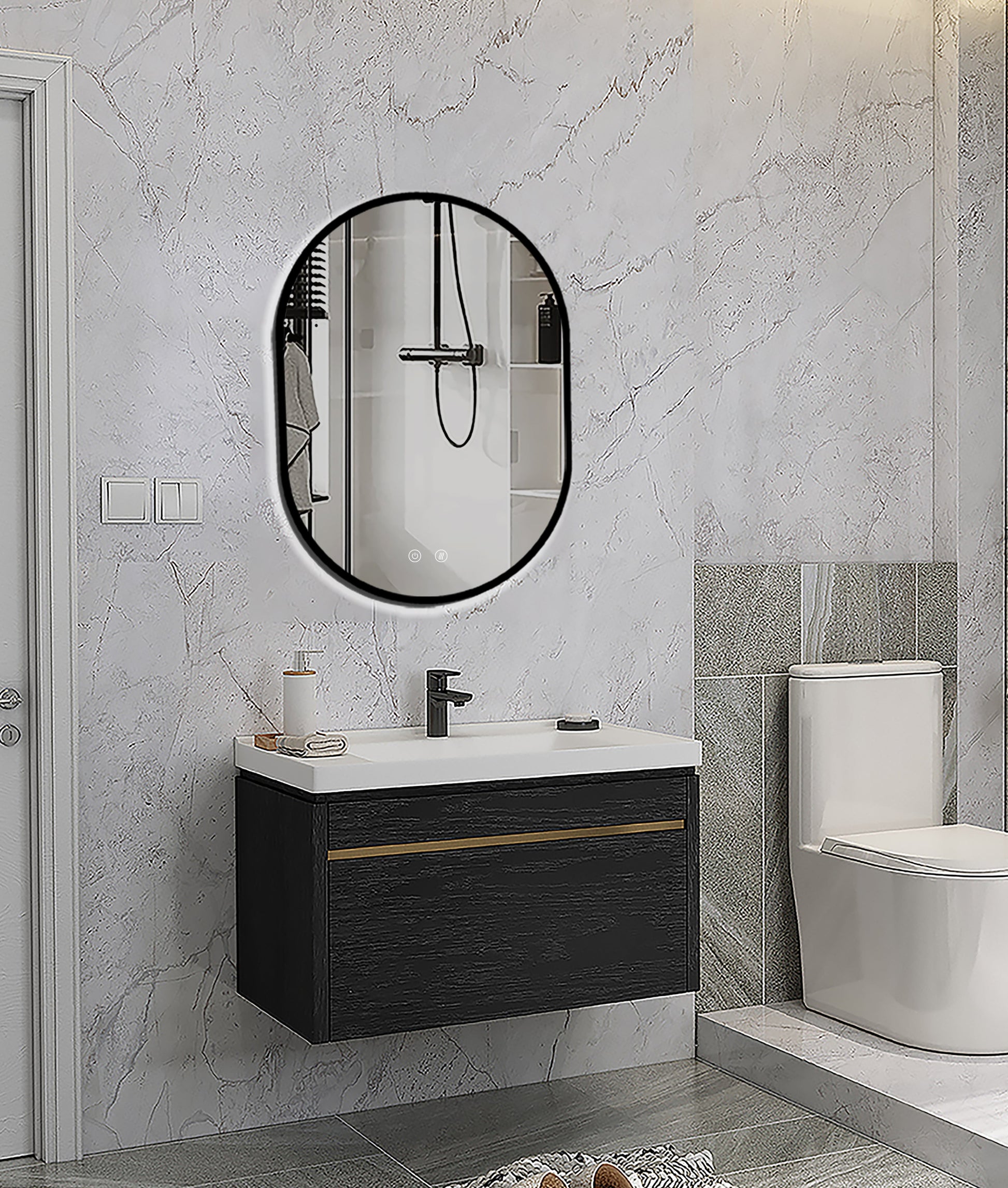 LED zrcadlo Selene Black